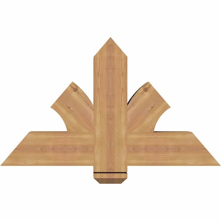 Redmond Smooth Timber Gable Bracket, Western Red Cedar, 36W X 21H X 5 1/2D X 5 1/2F, 14/12 Pitch